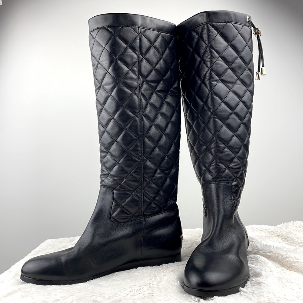 MICHAEL KORS Quilted Tall Wedge Boots